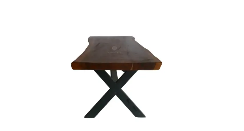 Artikelbild 5 des Artikels “Naturholztisch suar mit Metallbeinen X-style, 304cm Länge, 115cm Breite, 83,5cm Höhe. Tischplatte 7cm Dicke “